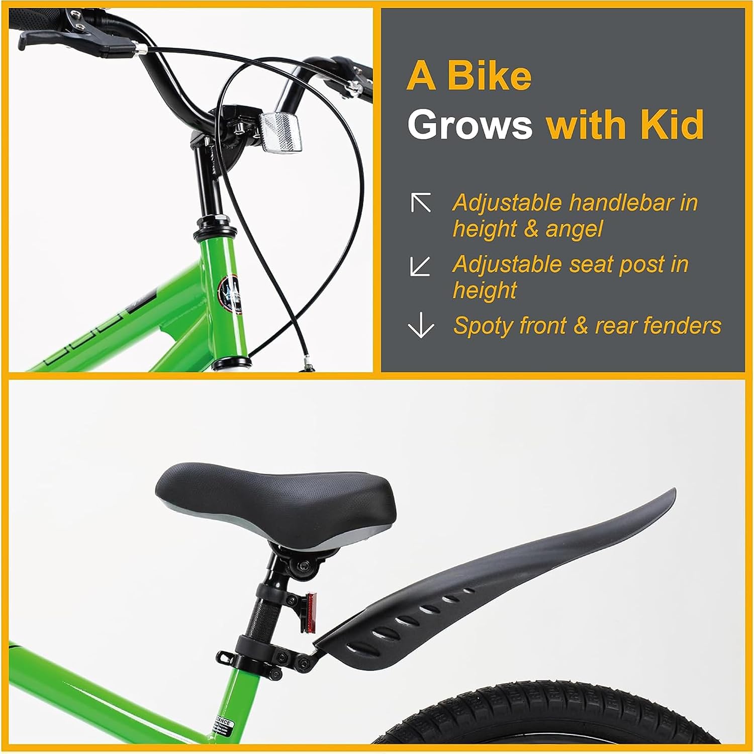 RoyalBaby Kids Bike with Dual Handbrake for Beginners,12 14 16 18 20 Inch Bicycle for Boys & Girls Ages 3-10 Years