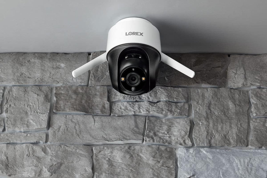Lorex 2K Pan-Tilt Outdoor WiFi Security Camera | 360° View | Auto-Tracking | Color Night Vision | Person Detection | Warning Light & Siren | IP66 Weatherproof | 32GB MicroSD Included | No Monthly Fee