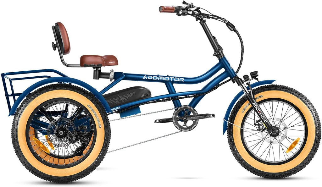 ADDMOTOR ARISETAN Electric Trike for Adults, 750W Rear Motor Electric Tricycle, 85MI 48V 20AH Semi-Recumbent E-Trike, UL2849 3 Wheel Electric Trike
