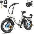 Wildeway 2000W Dual Motor Electric Bike SummitX 32Ah Battery E-Bike 90 Miles Long Range 28MPH Foldable 20x4.0 Fat Tire Ebike for Adult Hydraulic Brake Delivery Commuting Bicycle 2 Seat
