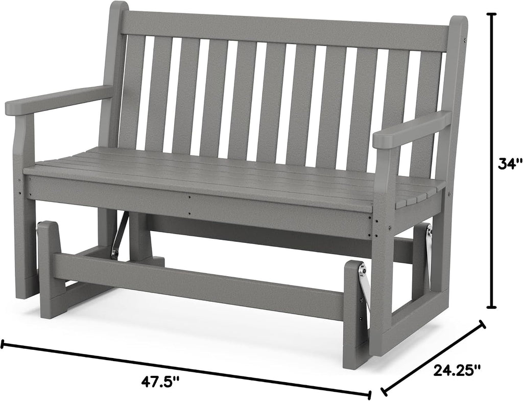 POLYWOOD® Traditional Garden Glider, Slate Grey