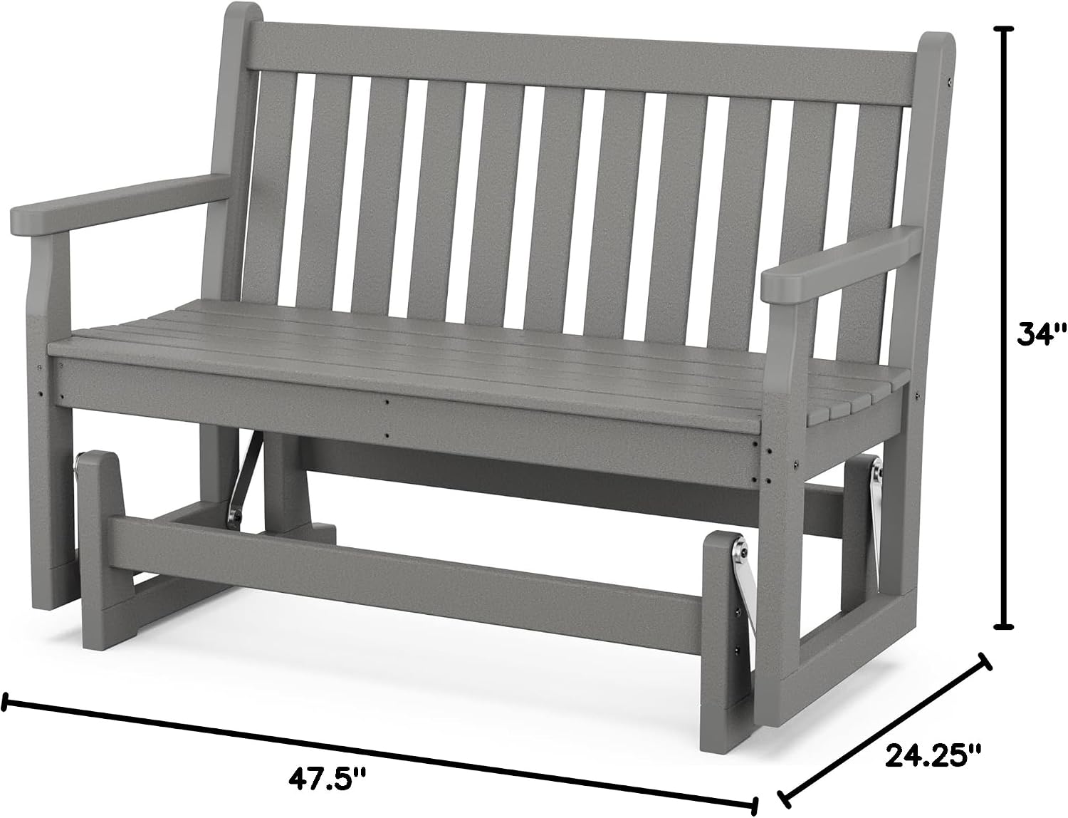 POLYWOOD® Traditional Garden Glider, Slate Grey