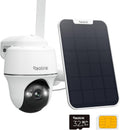 REOLINK 2K+ 4G LTE Cellular Security Camera Wireless Outdoor, 360° Pan-Tilt, No WiFi Solar Powered, 5MP Color Night Vision, Smart AI Detection, Sim+32GB SD Card Included, Go PT Plus+Solar Panel