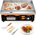 WICHEMI 22' Electric Grill Commercial Countertop Griddle Flat Top Grill Hot Plate Non-Stick Stainless Steel Teppanyaki Grill for Restaurant Kitchen, 110V 3000W