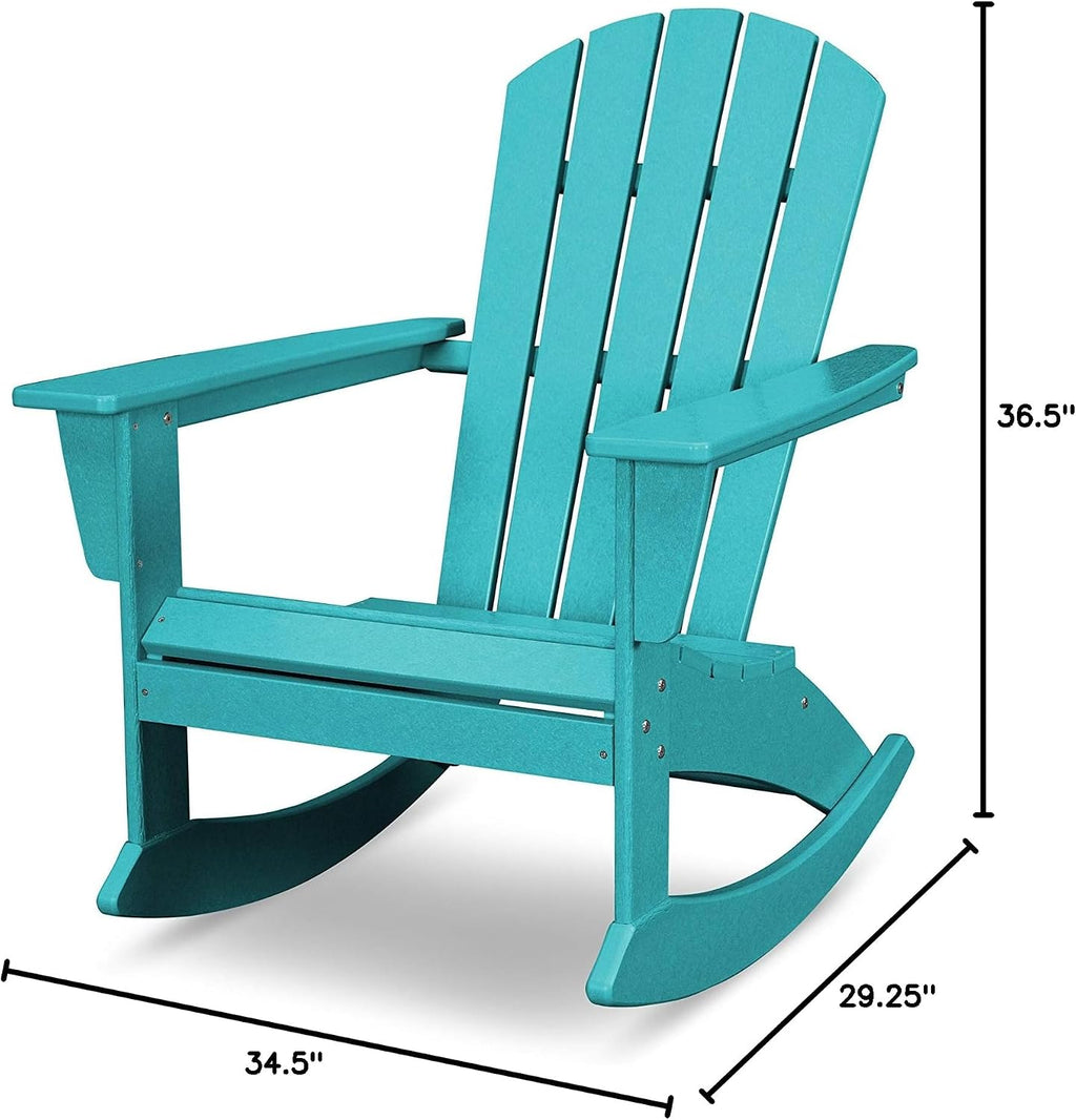 POLYWOOD® Nautical Adirondack Rocking Chair in Aruba