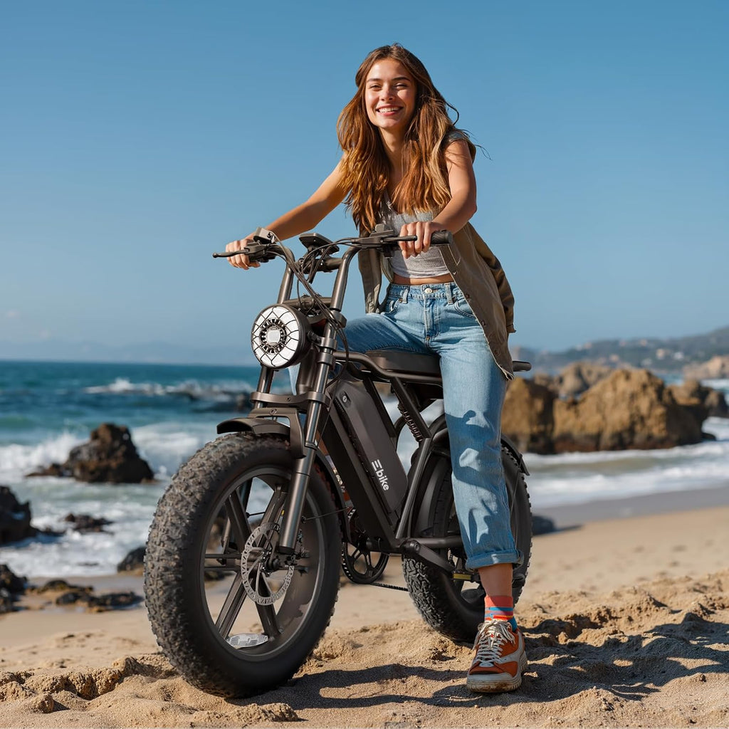 TST Electric Bike for Adults, 1500W Peak Motor 60/100 Miles Fat Tire Ebike with 48V 15Ah/25Ah Removable Battery 20' Electric Dirt Bike Full Suspension and 7-Speed