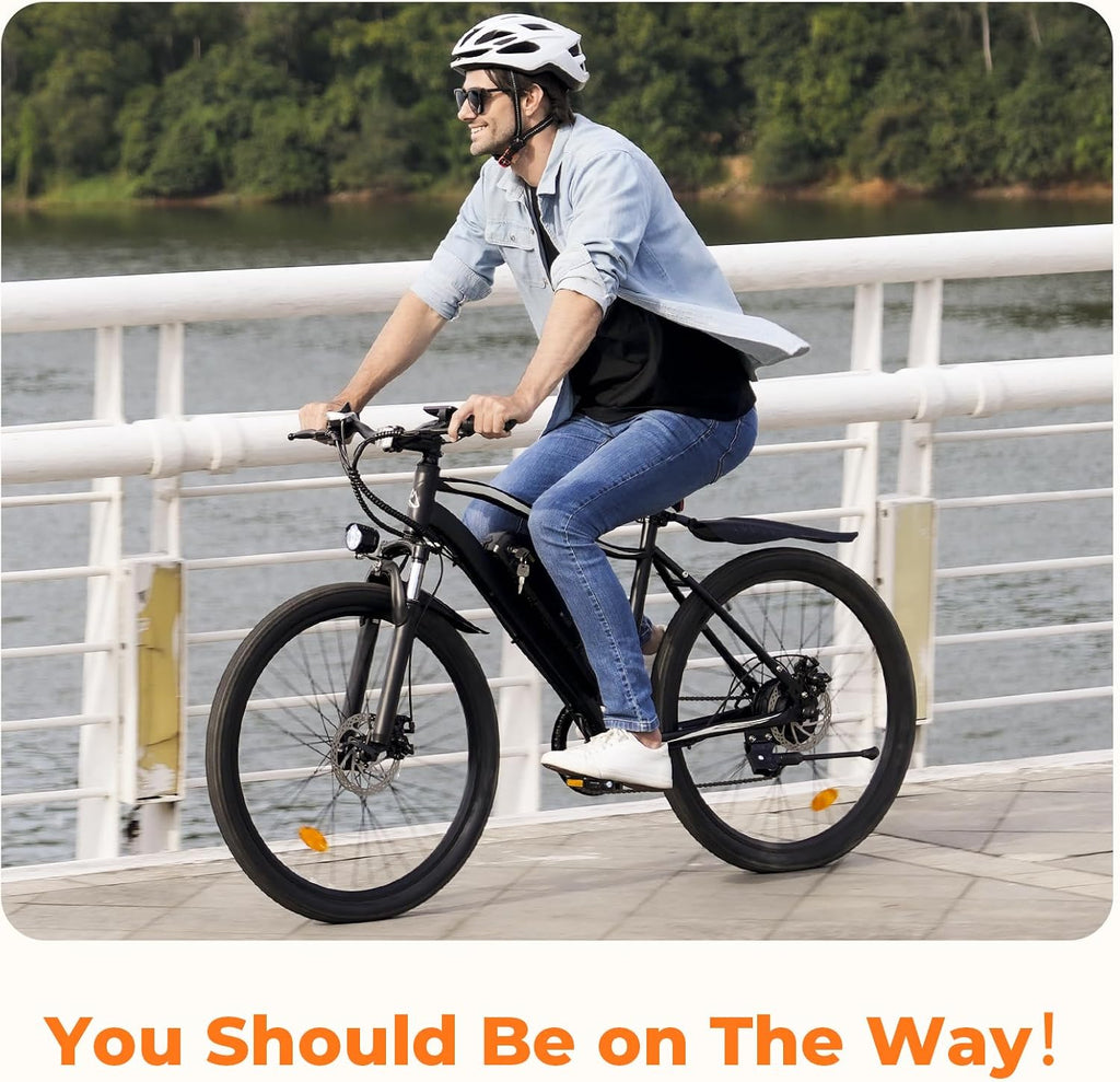 Electric Bike, 1500W/1000W/750W Peak Motor, 80/70/55 Miles Range & 20MPH Speed, 26'' Tires, APP Control E Bike, Shock Absorber, Adjustable Seat, Commuting Electric Bike for Adults
