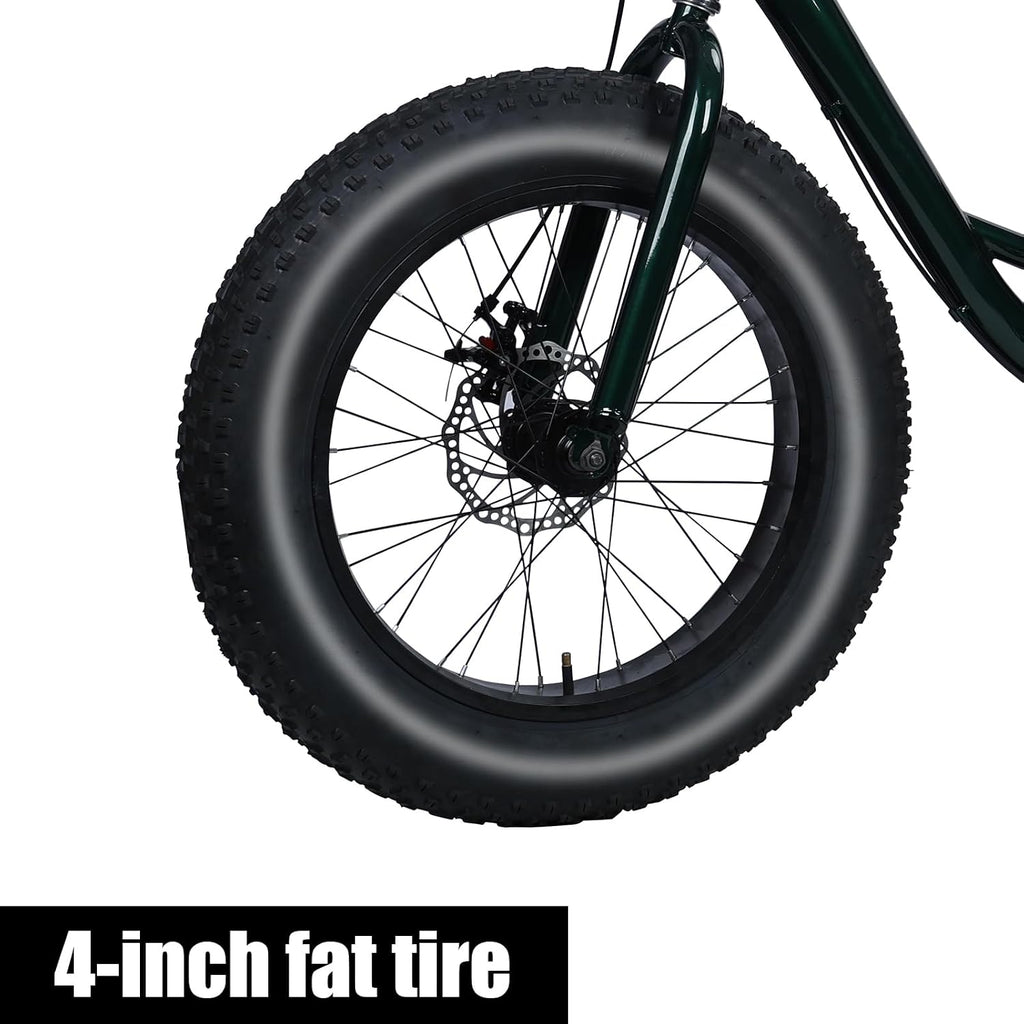 Tricycle for Adults, 20 Inch Fat Tire Trike for Adults, 7 Speed, Load Capacity 450lbs, 20' x 4' Tires 3 Wheel Bikes for Adult Tricycle Bike Cruiser, with Double Disc Brake, Shopping Basket