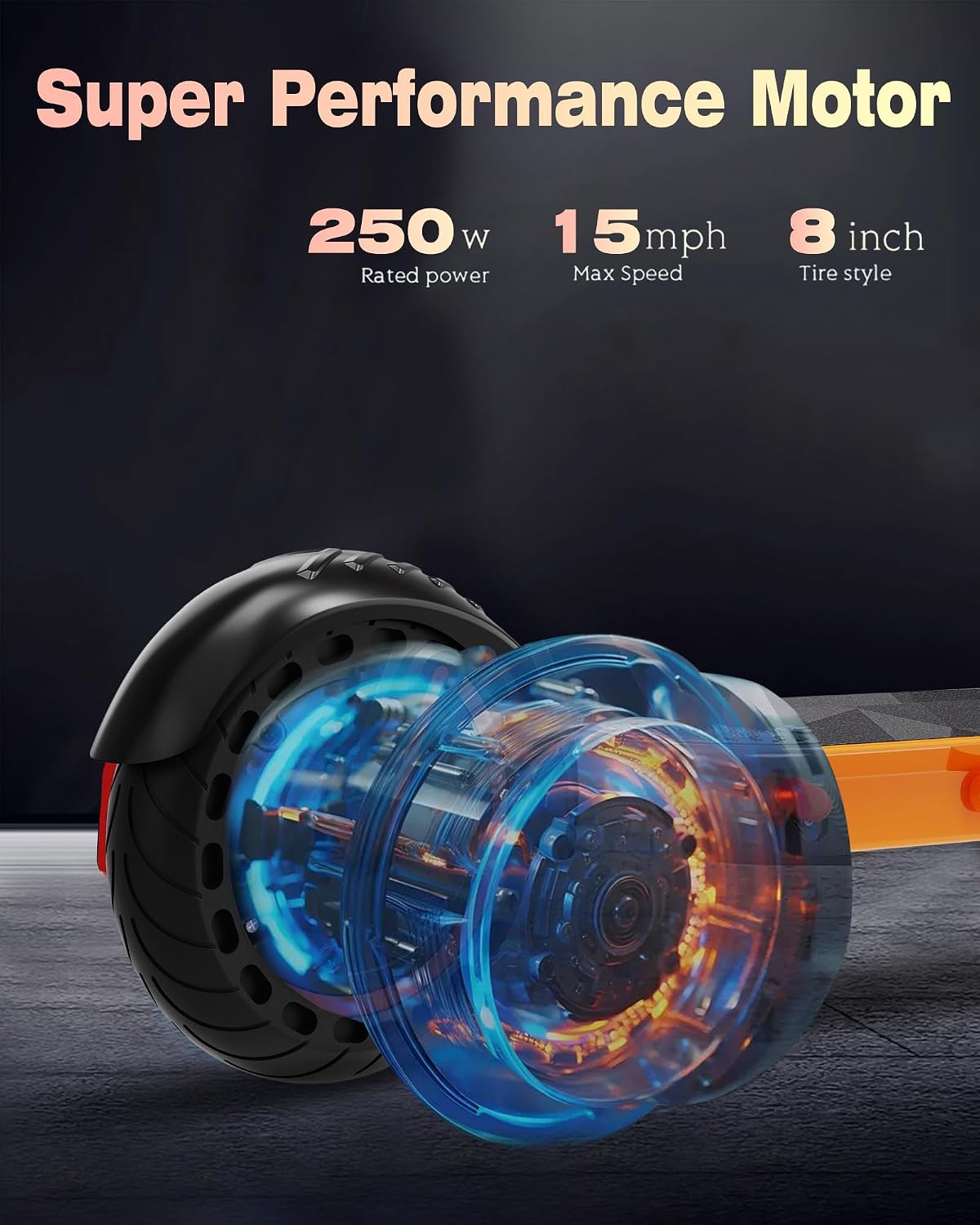 QnQ Electric Scooter 500W Peak Motor, 12 Miles Range & 15 MPH, 8' Flat-Free Tires, UL Certified, Foldable Electric Scooter for Adults, Teens and Big Kids