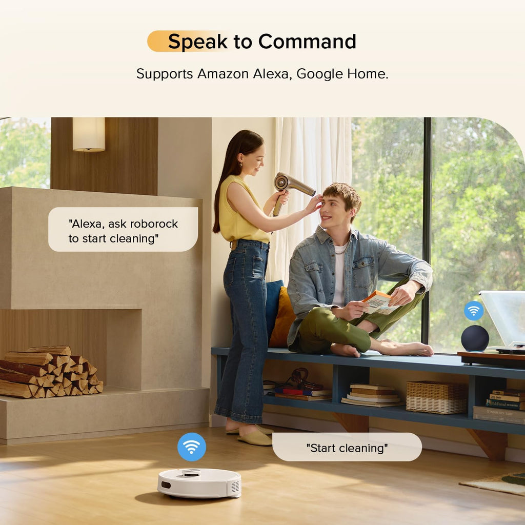 roborock Q7 M5 Robot Vacuum and Mop Combo, 10,000Pa HyperForce Suction, Robotic Vacuum Cleaner, Dual Anti-Tangle System, APP-Controlled Mopping, LiDAR Navigation, for Pet Hair and Carpet, White