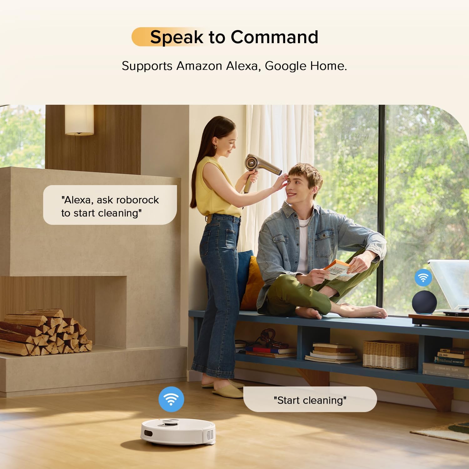 roborock Q7 M5 Robot Vacuum and Mop Combo, 10,000Pa HyperForce Suction, Robotic Vacuum Cleaner, Dual Anti-Tangle System, APP-Controlled Mopping, LiDAR Navigation, for Pet Hair and Carpet, White