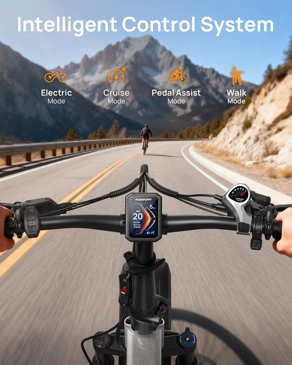 PUCKIPUPPY Folding Electric Bike, 960W Peak Foldable Ebike, 48V 15AH Battery Electric Bike for Adults, 20' Fat Tire, 7 Speed, 28MPH, 70Miles Range, Front Suspension, LCD Display, Dachshund