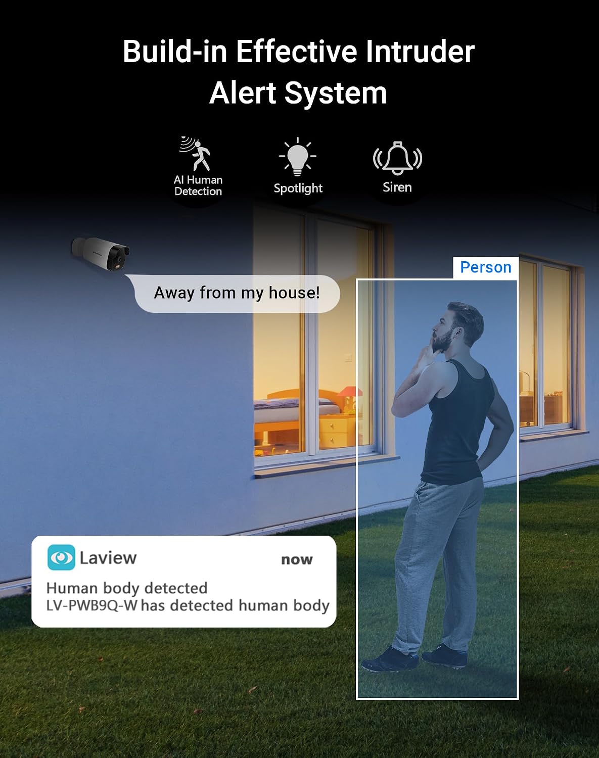 LaView 5MP Security Camera Outdoor with Color Night Vision,3K Wired Cameras for Home Security,IP65 Waterproof Camera, 24/7 Live Video,2 Way Talk,Cloud Storage/SD Slot,Compatible with Alexa(4 Pack)