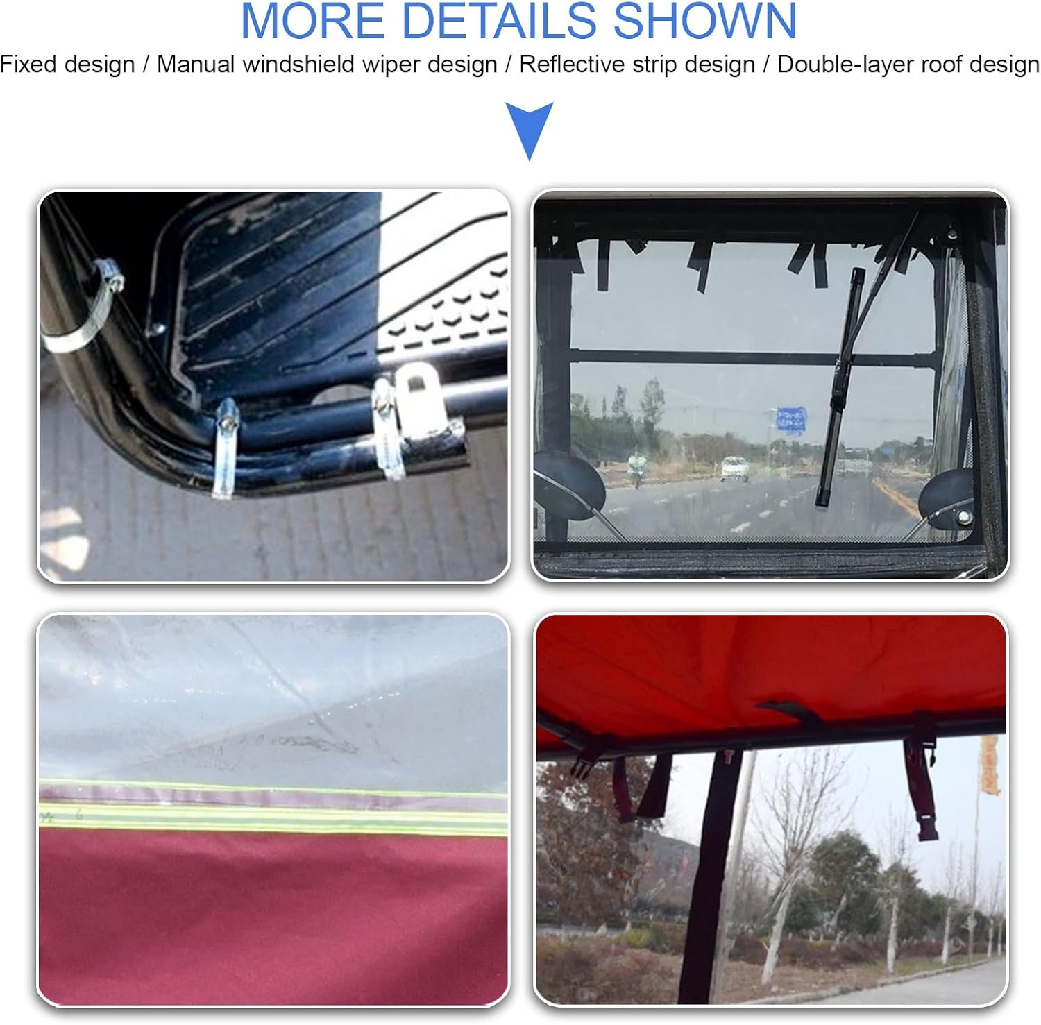 Adult Electric Tricycle Bike Covers, Electric Tricycle Frame Canopy Cover, Protect 3-Wheel Bike from Rain, Dust, Debris, and Sun(Red,160 * 80cm/63 * 31.5in)