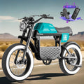 eAhora Dual Motor Electric Bike - Adults 4000W 44MPH Ebike 52V 30Ah Long Range Electric Dirt Bike, 20 * 4.5 Fat Tire Electric Mountain Bike Full Suspension Electric Motorcycle for Off Road