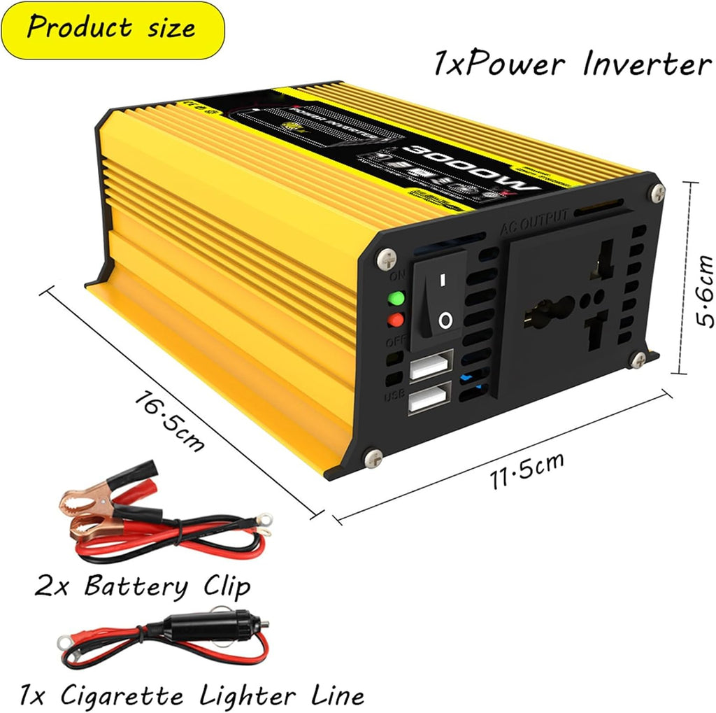 3000W Solar System Kit with 75W Folding Panel, 12V to 220V Inverter, 50A Controller, Portable Solar Generator for Home & Off-Grid Power Solutions, Yellow