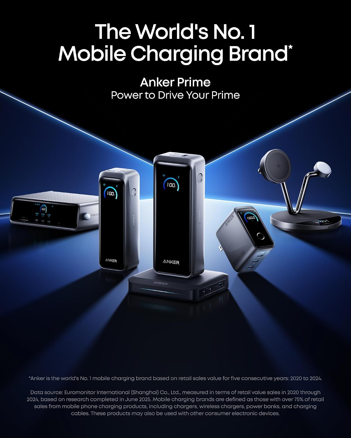 Anker Prime Power Bank and Charging Base, 26,250mAh 300W Max Portable Charger with Base for 6 Devices, Two-Way Charging, TSA-Approved, App Control, for MacBook, iPhone 17/16 Series, and More