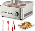 13.7' Commercial Electric Countertop Griddle Grill, Non-Stick Stainless Steel Flat Top Grills for Kitchen Restaurant