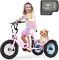 LILYPELLE Electric Tricycle for Youth, 250W Aluminum Frame Electric Tricycle Etrike, 16IN 3 Wheels Electric Bicycle Bikes, 3.0 Fat Tire Electric Trike with Removable Battery and Rear Basket