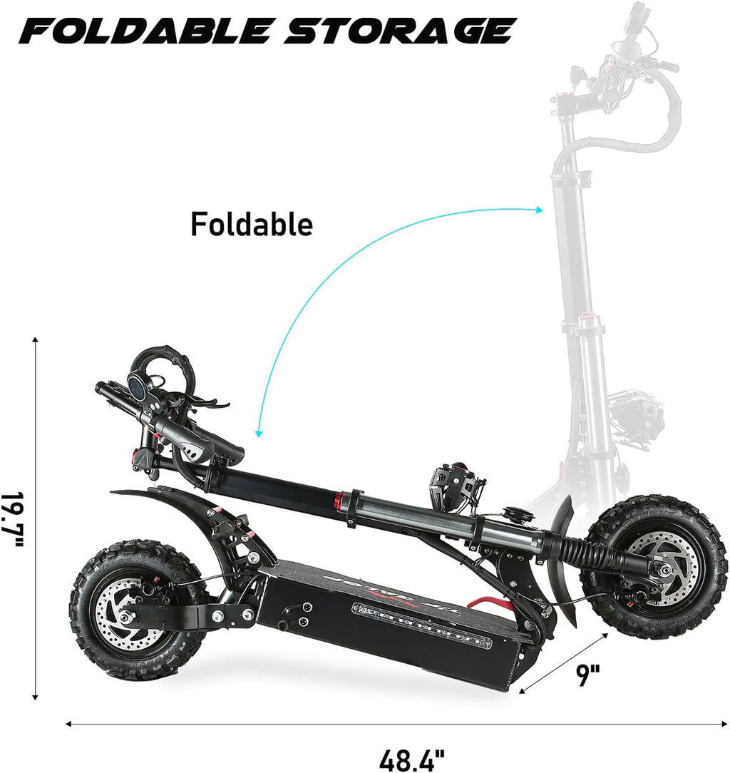COFANSON Adult Electric Scooter 5600W Dual Motor with Seat, Top Speed 50mph, Range 50-60 Miles, Foldable Commuter Electric Scooter