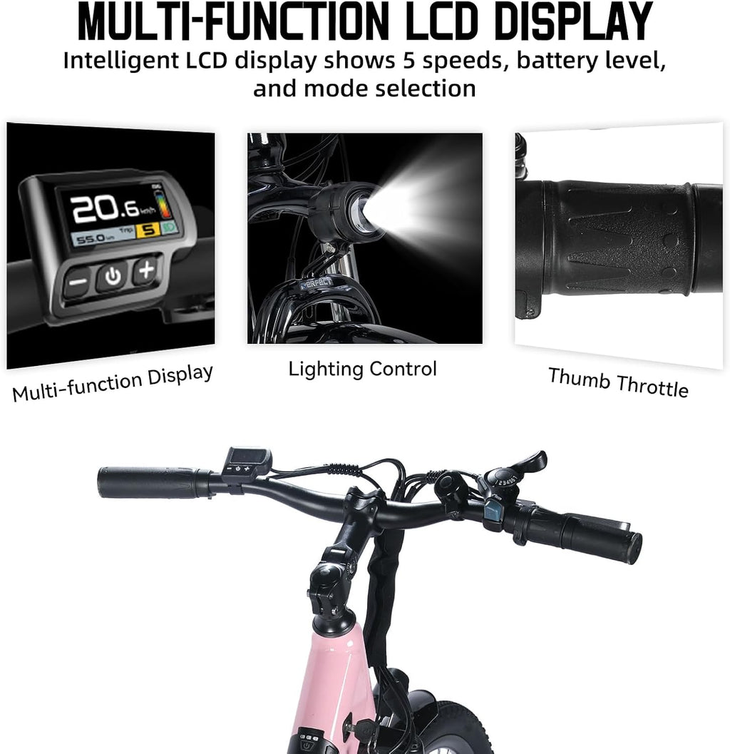 JOYSTAR 20 26 Inch Electric Bike for Kids Teens Ages 6+ with 250W/500W Brushless Motor, Electric Mountain Bicycle with Removable Battery, Safe Children Ebikes with Dual Disc Brakes