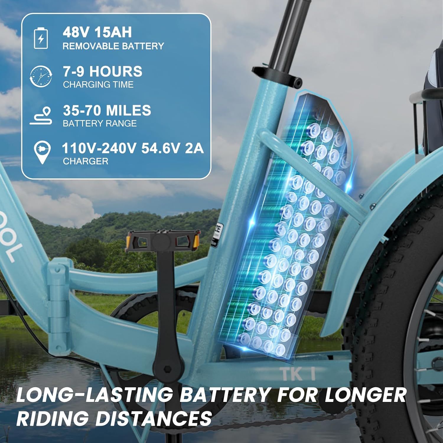 MOONCOOL Folding Electric Tricycle for Adults, 48V 500W 3 Wheels Electric Trike, Aluminum Frame Electric Tricycle Adult Bicycle with Removable Battery, Storage Bags Included