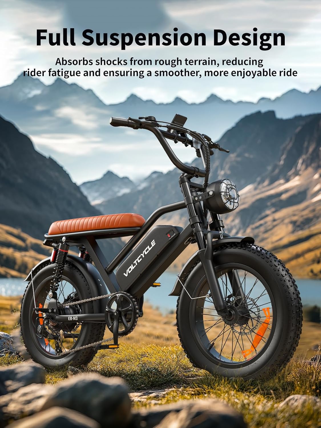 Electric Bike for Adults -1000W Peak Power Ebike, 28MPH, 48V 18.2Ah Removable Battery, 30-60 Mile Range, 20'' Fat Tire Electric Dirt Bikes, Electric Mountain Bicycles for All-Terrain