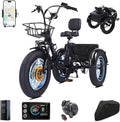 2.0 Electric Tricycle for Adults, 20'x4' Fat Tire Folding Electric Trike, 750W 48V 20.8Ah Long-Range Battery, Built-in Speaker, USB Port, 20MPH 75KM 7 Speed, 3 Wheel E-Trike