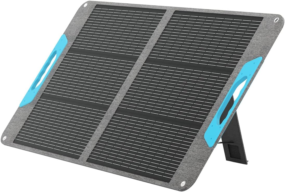 Renogy 100W Portable Solar Panel, 25% High Efficiency N-Type Foldable Solar Charger for Power Station, with Adjustable Kickstand, USB-A Type-C Output, for Camping, RV, SUV, Off-Grid Outdoor Hurricane