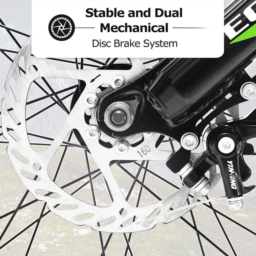 20/24/26 Inch Fat Tire Mountain Bike Variable Speed Dual Disc Brake Kids Adult Free Return
