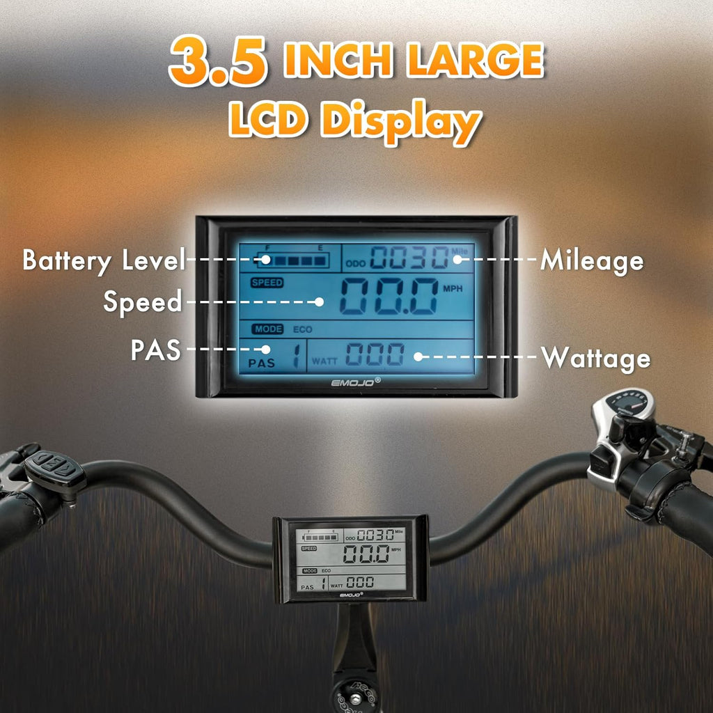EMOJO Bull Trail 8.5' Low Step Through Electric Tricycle for Adults Up to 100 Miles Long Range Ebike Trike with Differential 500W 7 Speed 20MPH Three Wheel Electric Bike