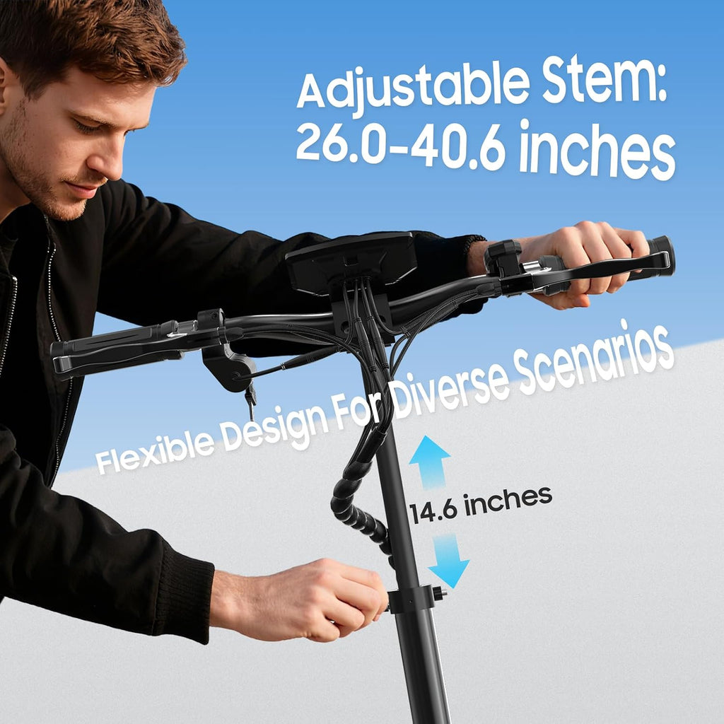 Electric Scooter aldults, 10' Tires, 1000W Brushless Motor, Top Speed 28 MPH, 28 Miles Max Range, Smart APP, Max 330lbs Load, 4.9in Display, Folding E Scooter（Upgraded Shock Absorption）