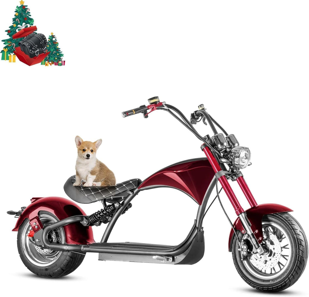 eAhora M1P [2025 Upgraded] 37Mph 2000W Electric Motorcycle for Adults DOT Approved, 40Miles 60V 30ah Lithium Battery, 12in Vacuum Tires Full Suspension for Urban Commuting, Electric Moped