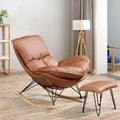 Modern Nursery Rocking Chairs, Rocking Chair Nursery with Footrest, Upholstered Rocking Chair Nursery Glider, Comfy Rest Reading Chair Water Resistant Nursery Chair,Khaki