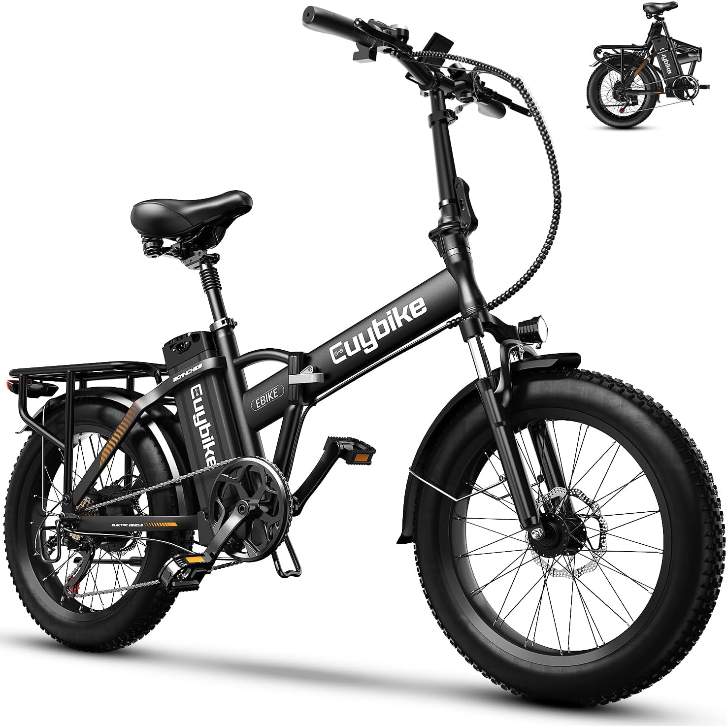 1000W Folding Electric Bike,48V 20AH Removable Battery E Bike,80 Miles Max Range Electric Bike for Adults,20' Fat Tire Foldable ebike,Adult Electric Bicycle for Commute Beach Snow