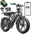 TST Electric Bike for Adults, 1500W Peak Motor 60/100 Miles Fat Tire Ebike with 48V 15Ah/25Ah Removable Battery 20' Electric Dirt Bike Full Suspension and 7-Speed