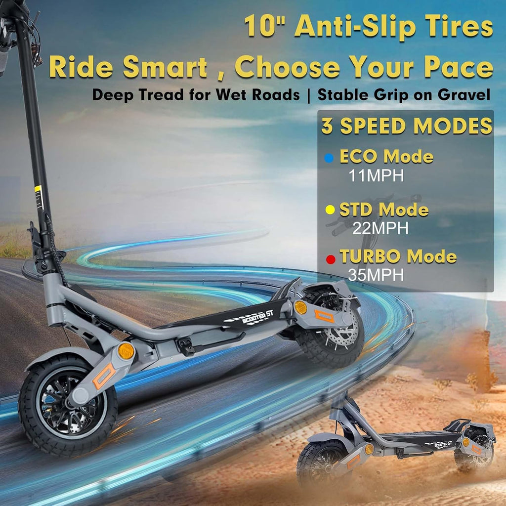 Electric Scooter for Adults, 5600W/1500W/1200W/800W Motor Fast Electric Scooter, 46/40/35 MPH Top Speed, 27Ah/20.8Ah/15.6Ah Battery, 10/11' Off Road Tire Foldable E-Scooter for Commuter Outdoor campus