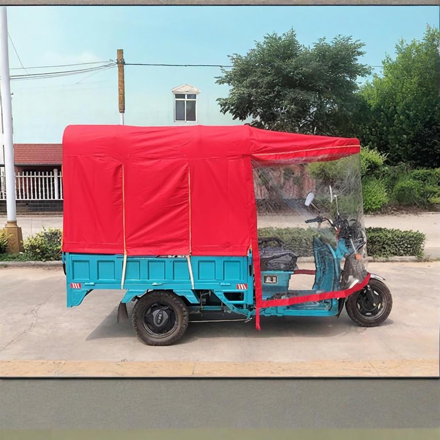Electric Tricycle Canopy, Waterproof Cover for Adult 3-Wheel Bike, Easy Entry and Exit, Simple Installation, 150cm x 105cm