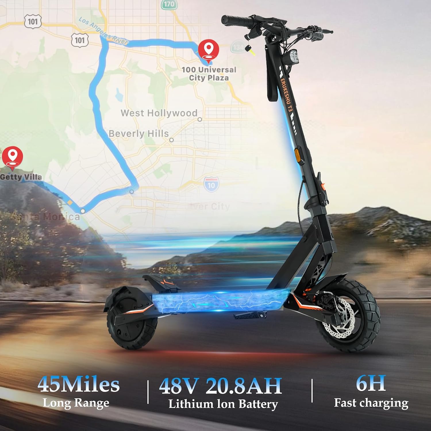 Electric Scooter for Adults, 5600W/1500W/1200W/800W Motor Fast Electric Scooter, 46/40/35 MPH Top Speed, 27Ah/20.8Ah/15.6Ah Battery, 10/11' Off Road Tire Foldable E-Scooter for Commuter Outdoor campus