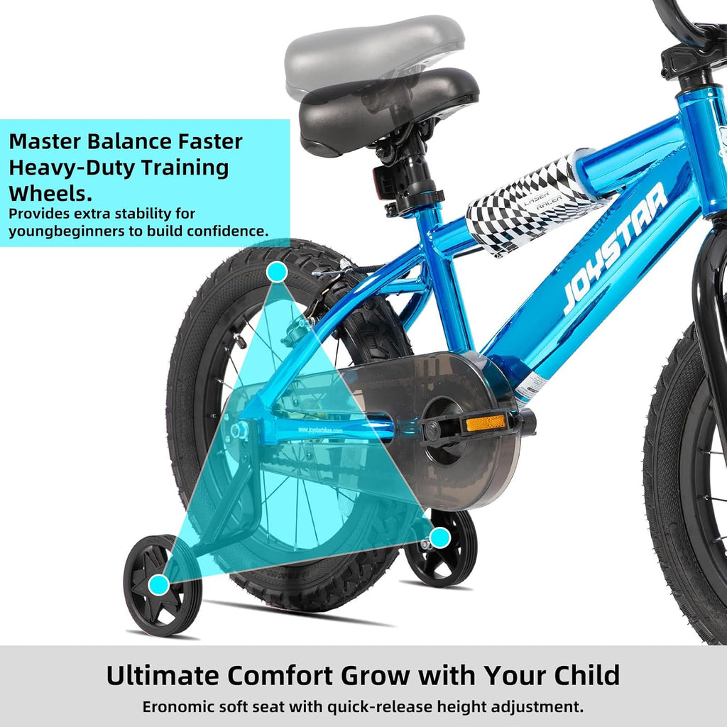 JOYSTAR Kids Bike for Ages 3-10 Years Old Boys Girls, 16 20 Inch BMX Style Kid's Bikes with Training Wheels & Metallic Colors, Children Bicycle