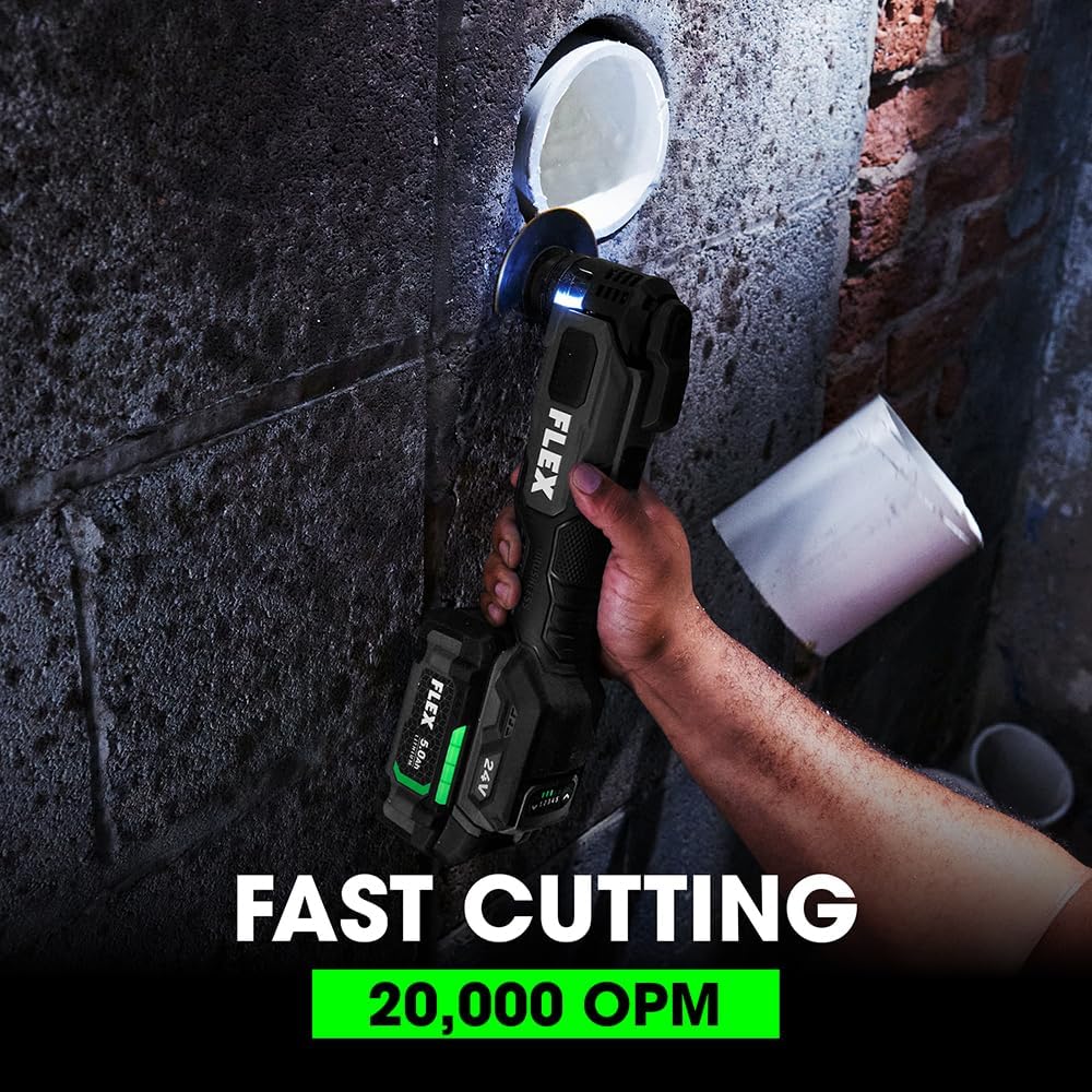 FLEX 24V Brushless Cordless Oscillating 20,000 OPM Multi-Tool Kit with 2.5Ah Lithium Battery and 160W Fast Charger - FX4111-1A