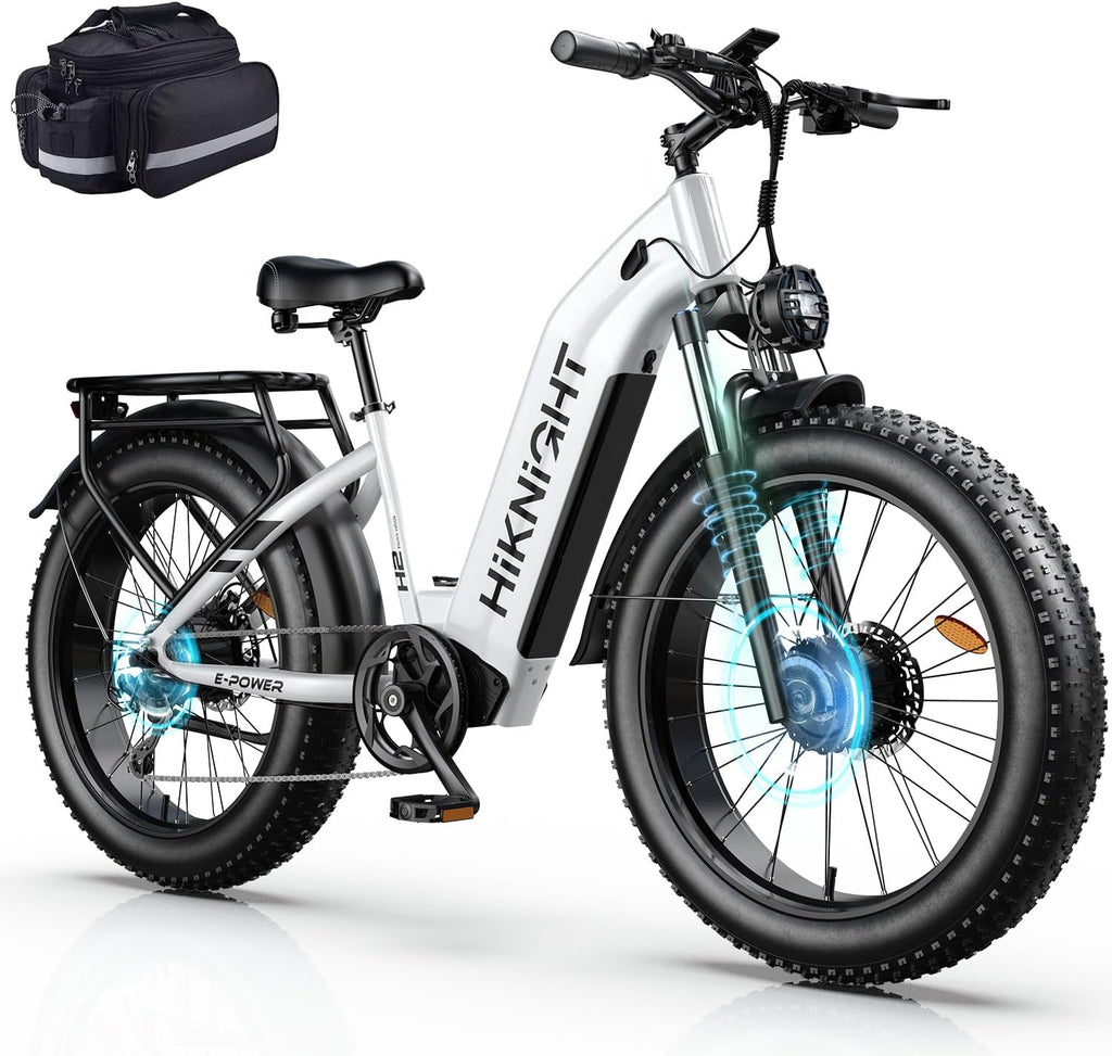 Electric Bike for Adults, 3000W Peak Dual Motor 52V 20AH Battery E Bike 26' x 4.0' Fat Tire Electric Mountain Bike Step-Thru Electric Bicycle for Women Men, Up to 38MPH