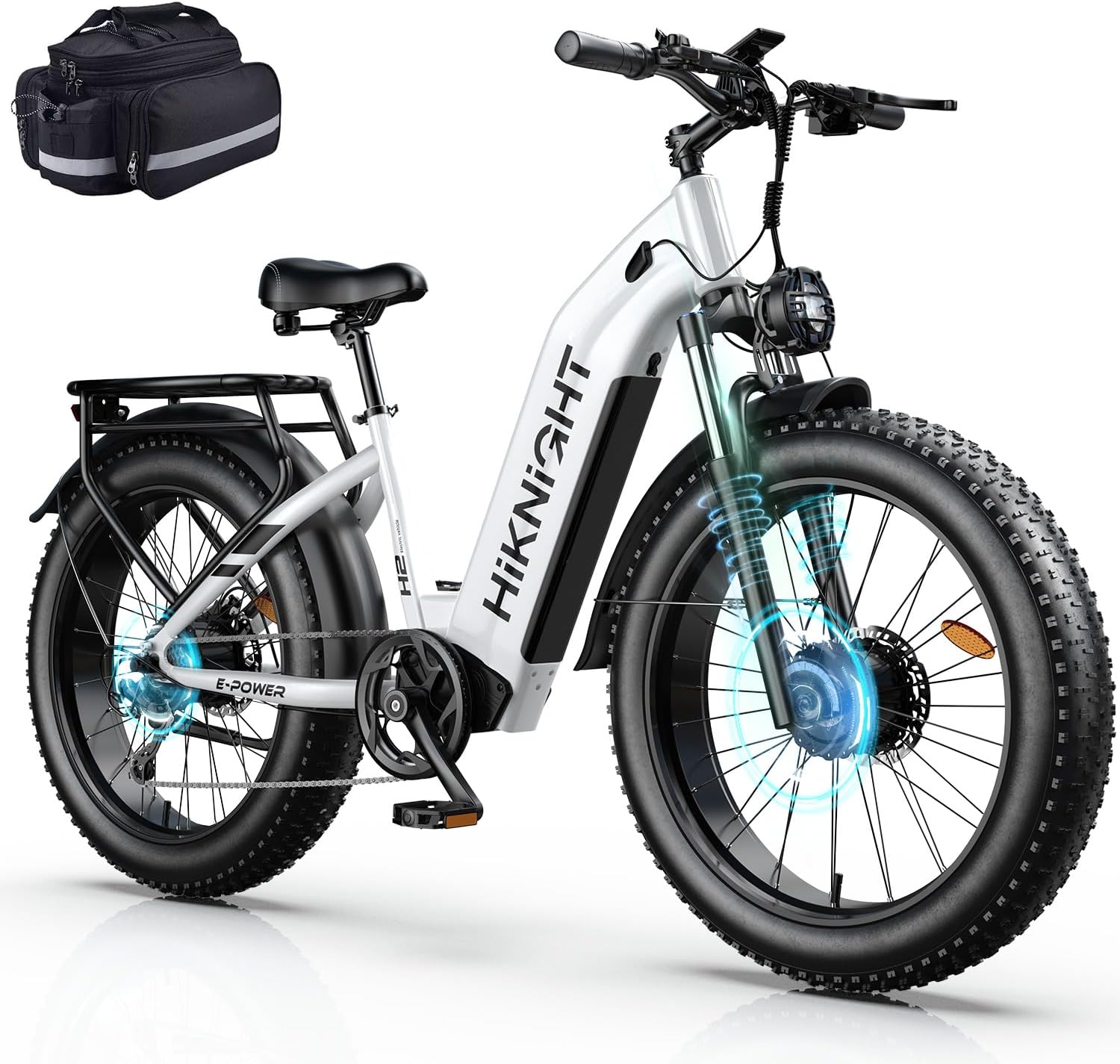 Electric Bike for Adults, 3000W Peak Dual Motor 52V 20AH Battery E Bike 26' x 4.0' Fat Tire Electric Mountain Bike Step-Thru Electric Bicycle for Women Men, Up to 38MPH