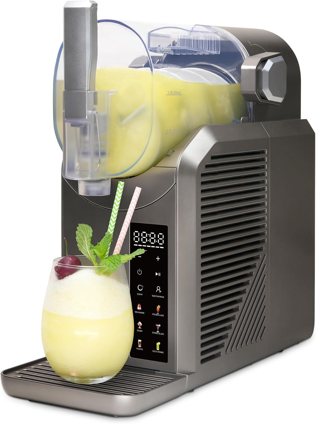 Slushie Machine for Home, 81oz Frozen Drink Machine with 6 Preset Programs, 6 Hours Timer for Margarita, Slushie, Frappé and More, No Ice Needed, Easy To Use & Clean (Gunmetal)
