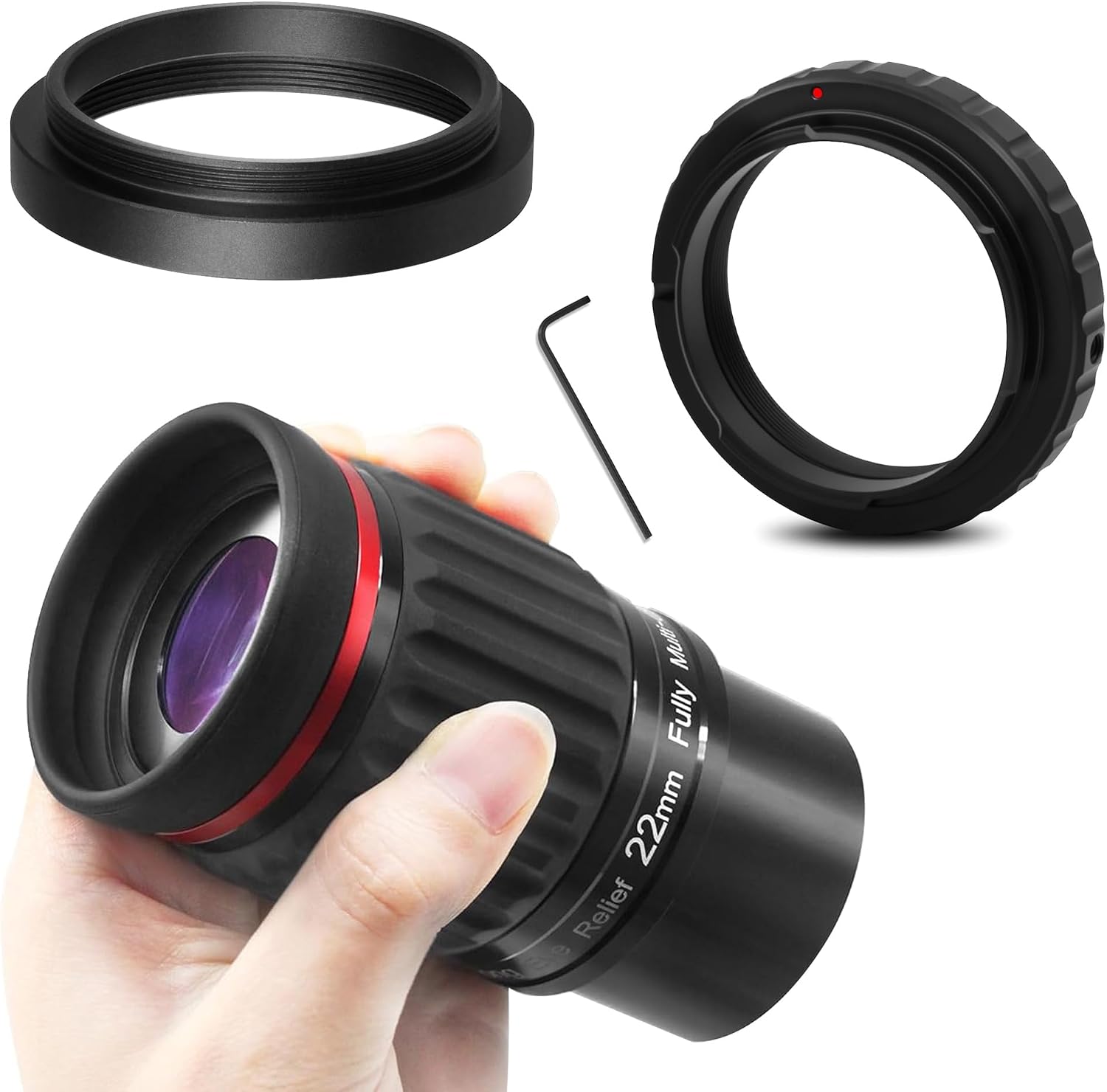 Astromania Metal T-Ring Adapter for 42mm Pentax-k Camera DSLR/SLR - Bundle with - 1.25'/2' 17mm 70° SWA Eyepiece&M43-M42 Adapter