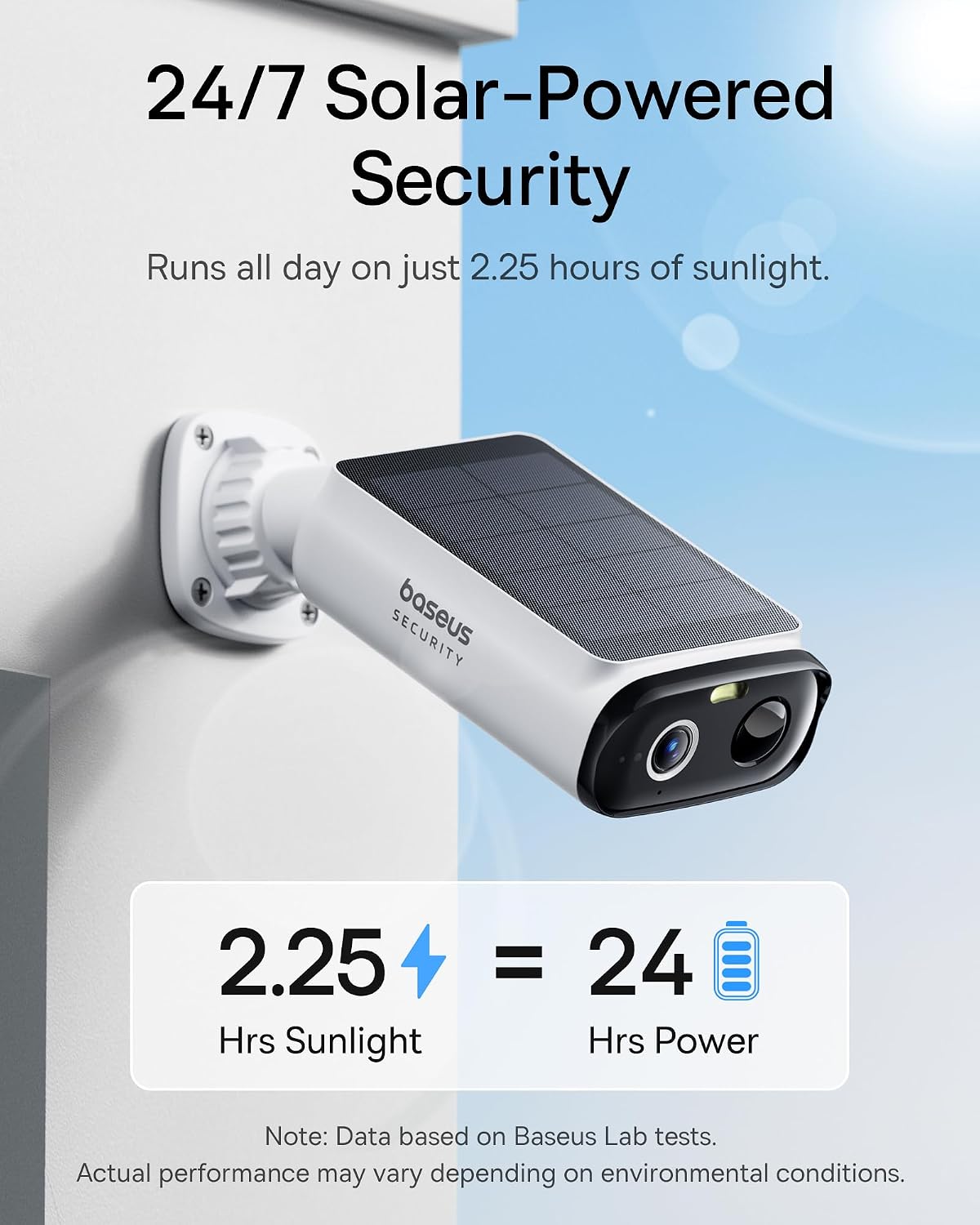 Baseus Solar Security Cameras Wireless Outdoor S1 Lite 4-Cam Kit, 2K Solocam, Continuous Power, Color Night Vision, AI Human Detection, IP67, No Monthly Fee, Compatible with Alexa & Google Home