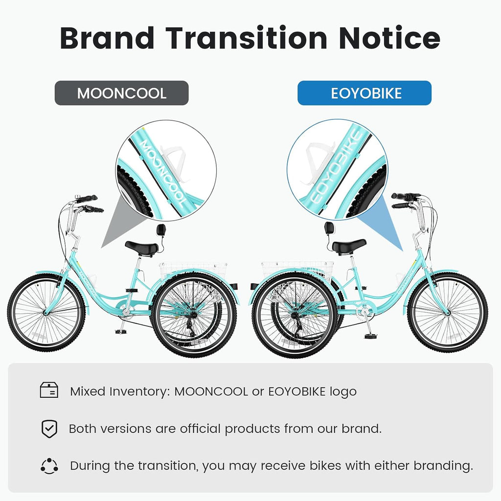 ABORON Adults Tricycle, 3 Wheels Bike for Adult, Tricycle for Adults, Double-Wall Wheel Rims, Tricycle for Women Men Exercise Outdoor Sports