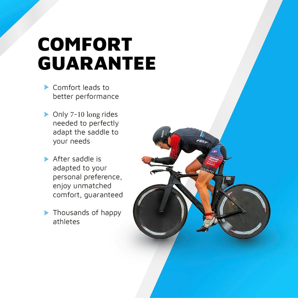BiSaddle SRT Super Short Noseless Pain-Free Adjustable Bicycle Saddle Black with Titanium Rails Custom Fit Comfort, one Size