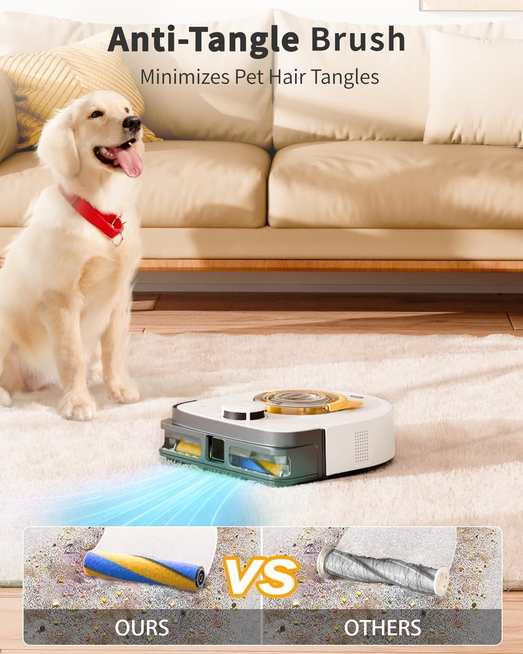 UBPET Robot Vacuum Cleaner with 22,000Pa Ultra-Strong Suction - Automatic Robot Vacuum for Pet Hair & Carpets, Tangle-Free Cleaning, Smart Mapping with LiDAR Navigation, App Controlled Vacuum Robot