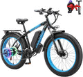 Electric Bike for Adults, 2000W Peak High Torque Motor, 48V 15Ah Removable Battery, 28MPH Max Speed, 26' Fat Tire, Dual Disc Brakes, Perfect for Mountain Hilly Commute & Outdoor Adventure